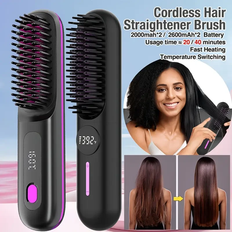 portable wireless flat iron comb, fast heating